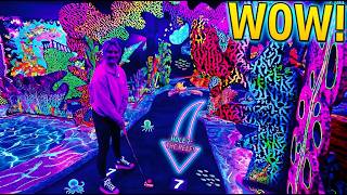 Elisha's FAVORITE Blacklight Mini Golf Course!