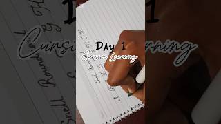 Day 1 of Learning Cursive Writing #calligraphy #cursive #learningjourney