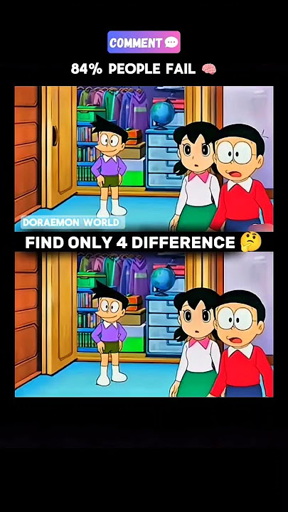 find only four differences #nobita #doraemon #trending #viral #music #memes #dj #art