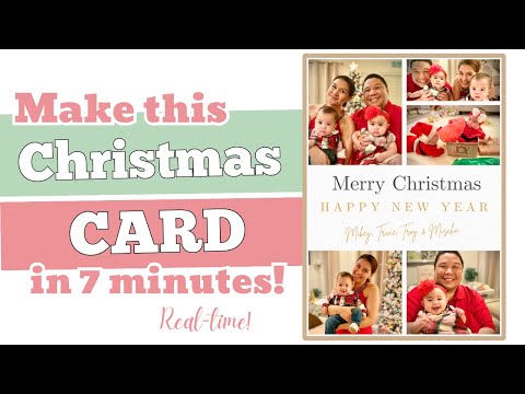 EASY and FREE DIY Family Photo Christmas Card |How to Create Your Own DIY Digital Holiday Cards 2023