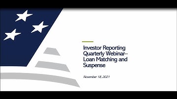 Ginnie Mae Loan Matching Webinar