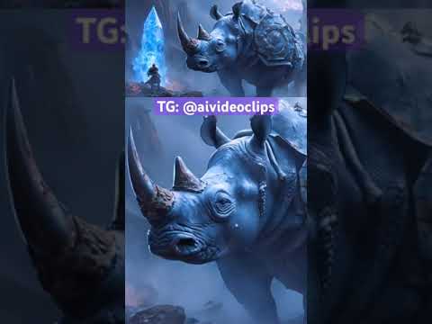 Rhinoceros attack #aiclips #носорог #art #fantasy #wallpaper #rhinoceros #ambient