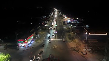 Cảnh cầu Rạch Miễu về đêm ngày tết