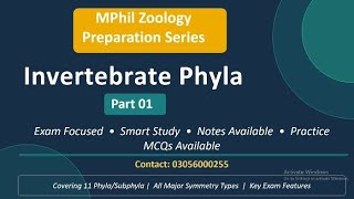MPhil Zoology Preparation | Invertebrate Phyla Part 1 | Concepts, Notes & MCQs available  screenshot 1