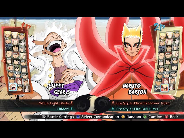 LUFFY GEAR 5 VS NARUTO BARYON MODE | Naruto Storm 4 MOD class=