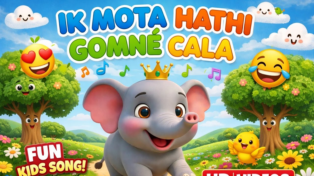 एक मोटा हाथी झूम के चला 🐘🎶 | Funny Elephant Kids Song | Hindi Nursery Rhyme