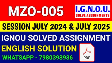 MZO 005 solved assignment 2024-25 | MZO 005 solved assignment 2025 | Ignou MZO 005 in English