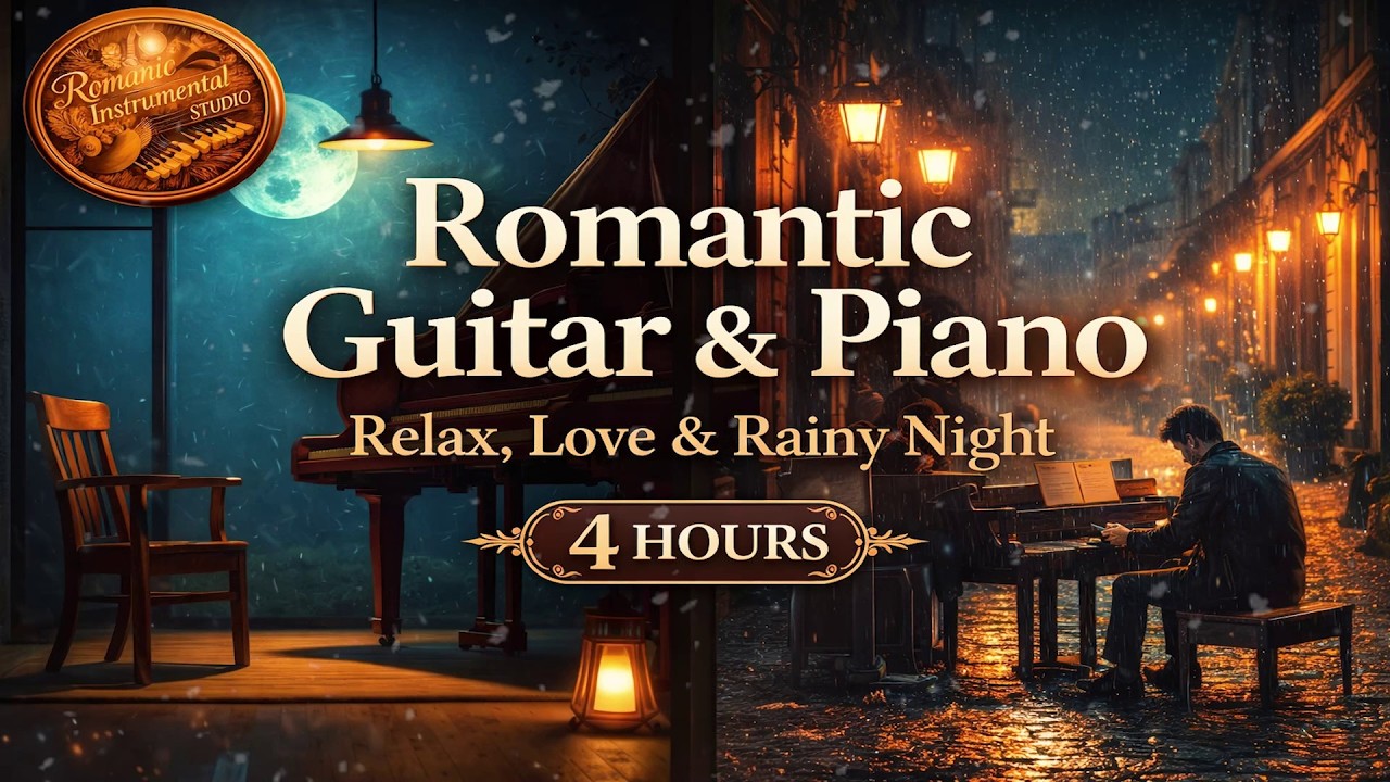 Rainy Night Guitar & Piano | Romantic Instrumental Music for Relaxation & Healing (4 Hours)