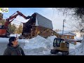 大雪で傾いた倉庫の解体が行われた様子の一部始終