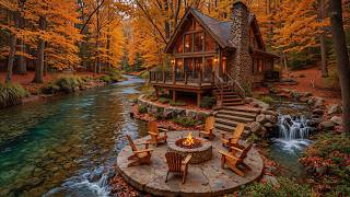 Cozy Golden Autumn Riverside Escape 🍁🔥 Soft Piano & Crackling Campfire for Relaxation & Peace screenshot 4