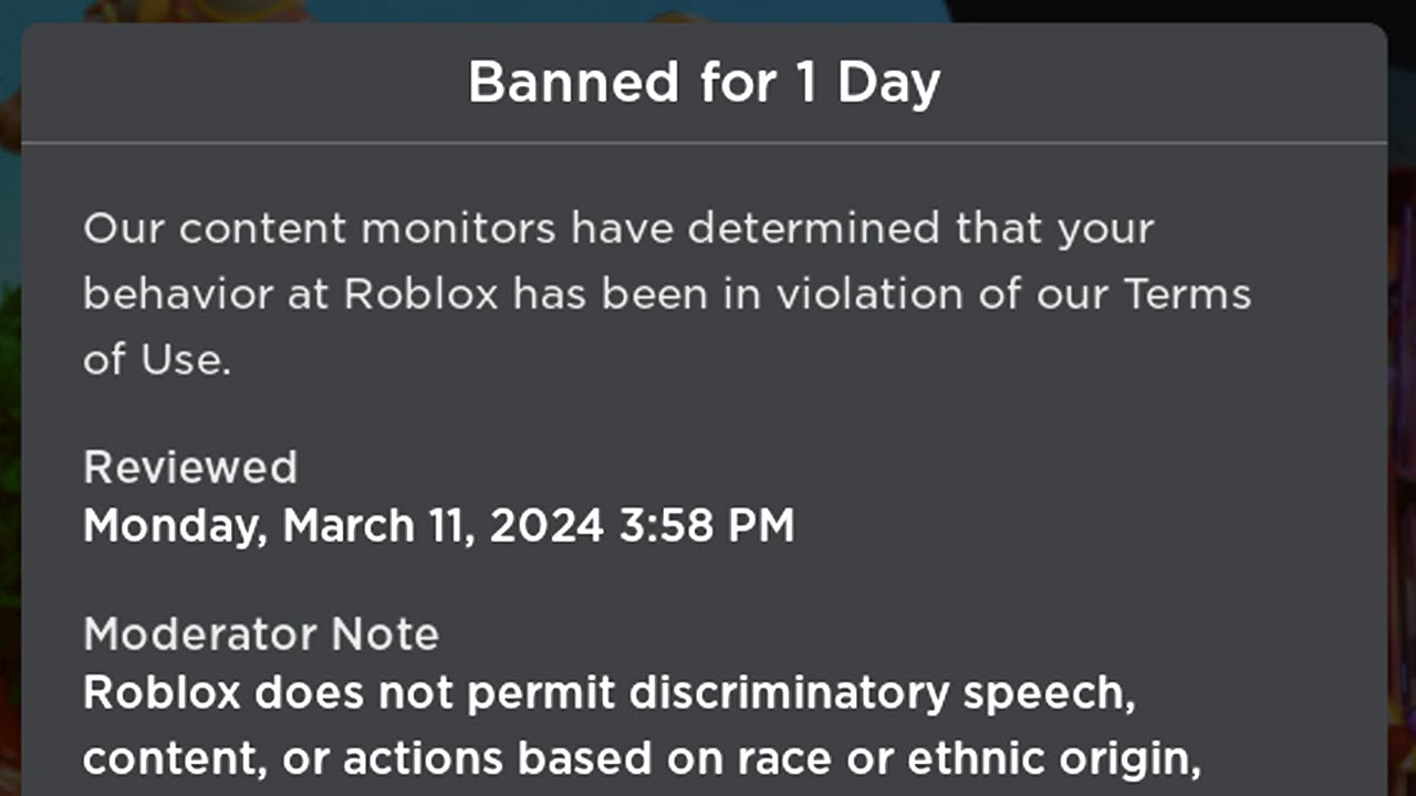 ROBLOX BANNED ME!