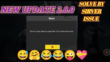 HOW TO SOLVE SIEVER ISSUE PUBG MOBILE GLOBAL VERSION NEW UPDATE 2.8.0