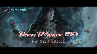 Dance D'Amour 1790 | Gothic Vampire Fantasy Painting Timelapse | Procreate on Ipad Pro