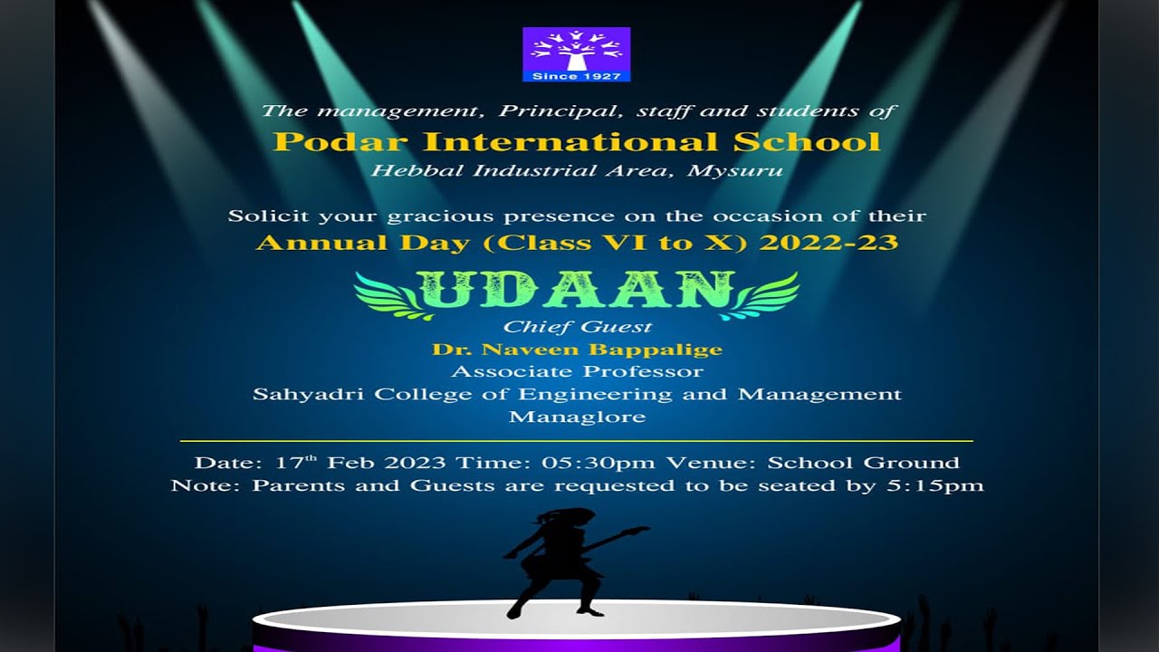 PODAR INTERNATIONAL SCHOOL ANNUAL DAY HEBBAL MYSURU 2023 LIVE STREAMING ...