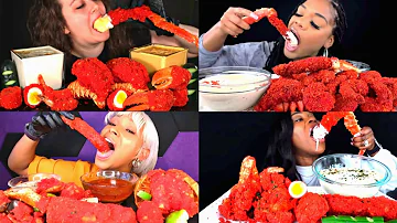 HOT CHEETOS KING CRAB WITH SEAFOOD BOIL MUKBANG COMPILATION 🥵😱🙀