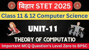 Bihar STET 2025 | Computer Science Imp MCQ || Topic :- Theory of Computation || Unit 11 #stet2025