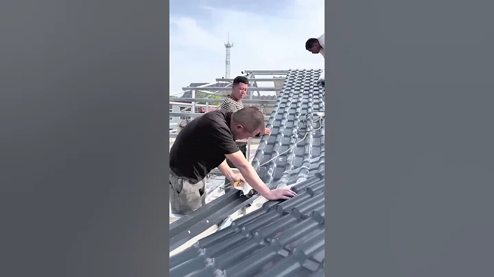 Collaborative installation process of resin tiles for steel structure roofs