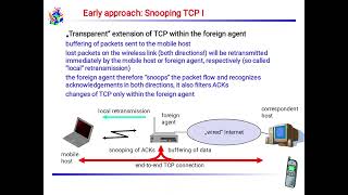 Snooping TCP || Mobile Transport layer || Classical TCP Improvements