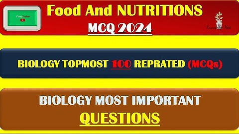 Food and Nutrition Mcqs | Class 9th Chapter 8 Complete mcq solved | Biology mcq question Answers