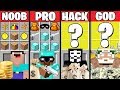 Minecraft Battle: BANK ROBBERY CRAFTING CHALLENGE - NOOB vs PRO vs HACKER vs GOD Minecraft Animation