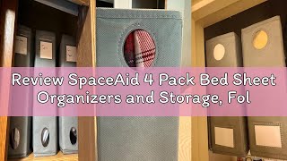 Review SpaceAid 4 Pack Bed Sheet Organizers and Storage, Foldable Sheet Organizer for Linen Closet,