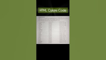 HTML Colors Code HEX and RGB values table #html #colorcode #programming #computer #shorts