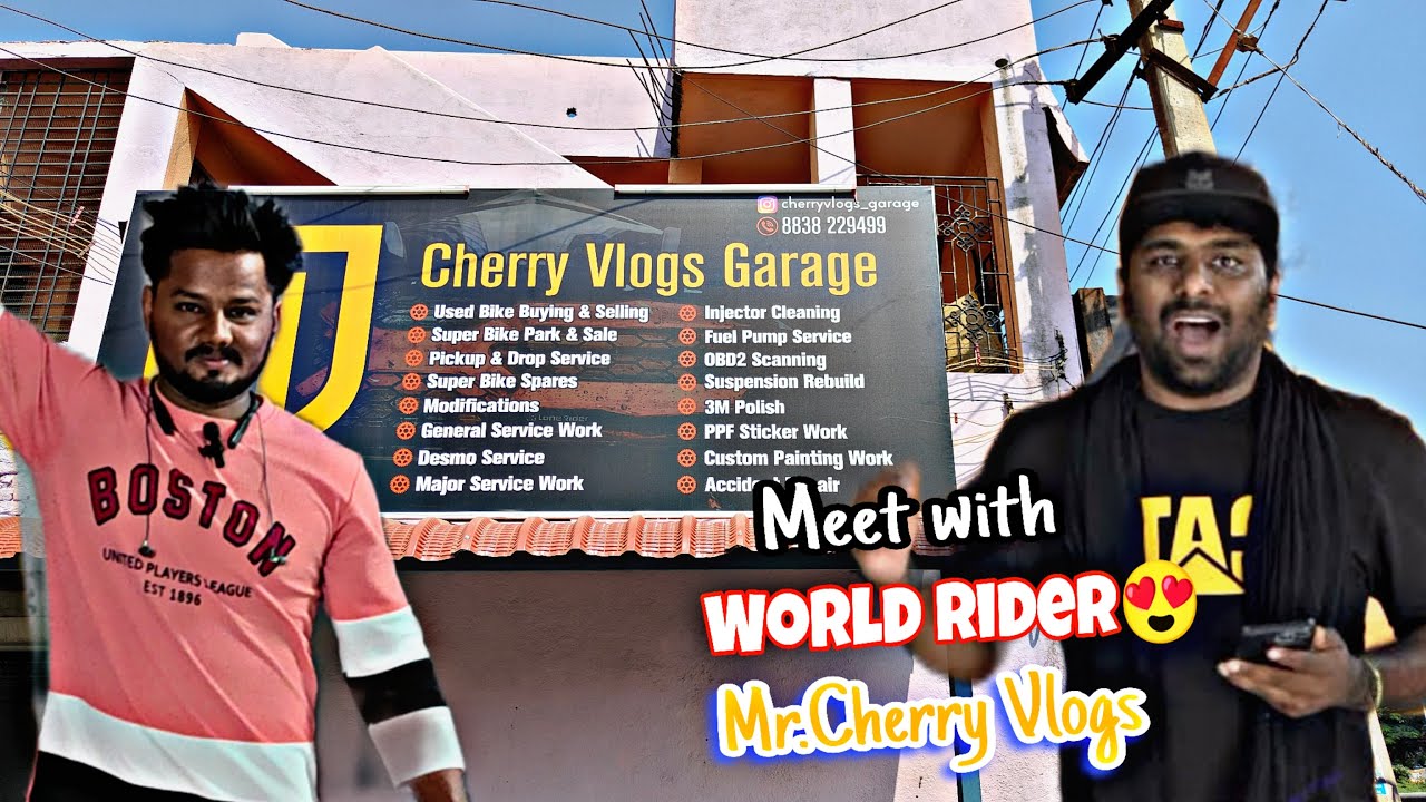 Cherry Rider Meet With World Rider Mr.Cherry Vlogs & his Garage #cherryvlogs ...