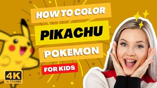 How to color Pikachu Pokemon 4K Parents Relaxing Music Free Download