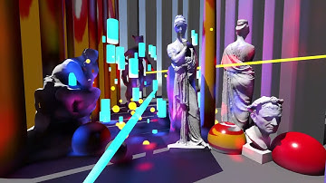 Lumina GI - Real time true global illumination for URP -test with emissive particles as light source