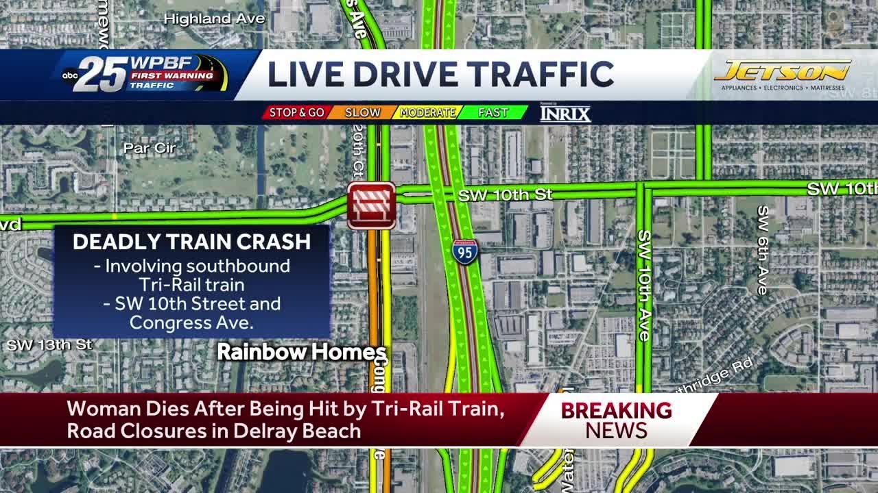 Woman killed after struck by Tri-Rail train in Delray Beach - YouTube
