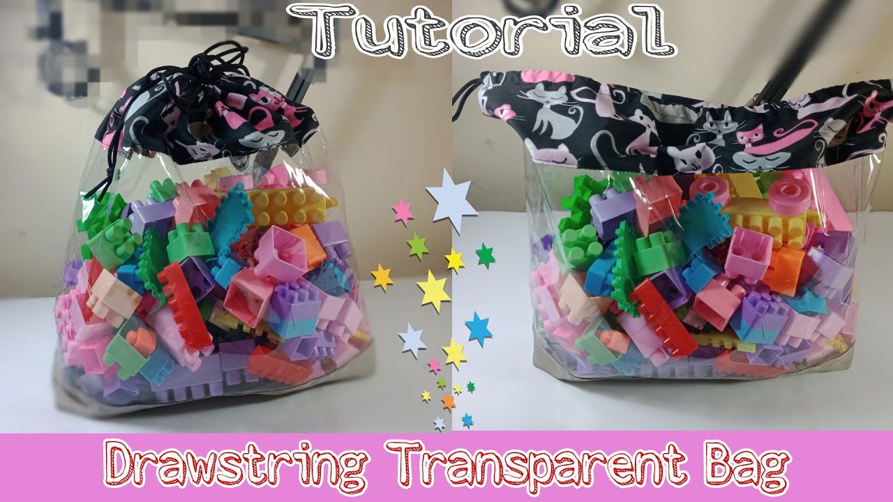 Drawstring Transparent Bag Tutorial - YouTube