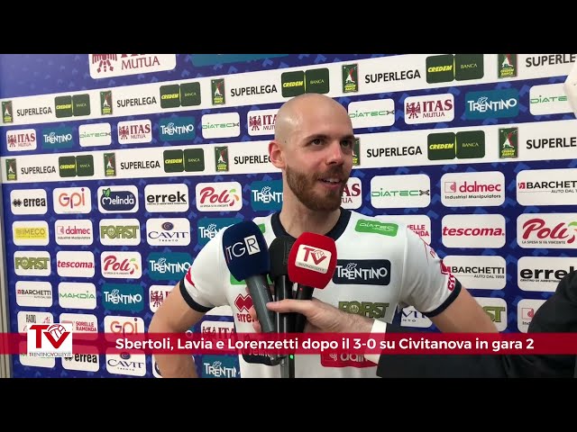 Sbertoli, Lavia e Lorenzetti dopo il 3-0 in gara 2 di Semifinale Play Off su Civitanova