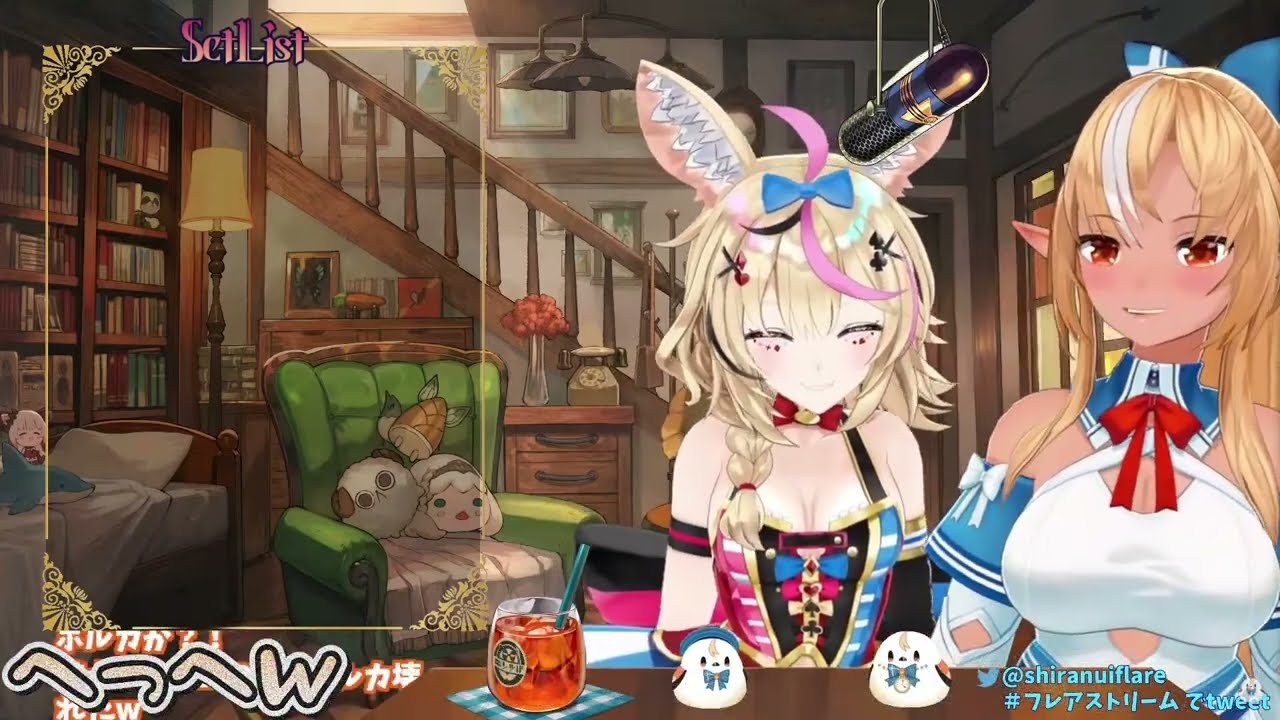 【初手事故】音量調整中に椅子から転落する尾丸ポルカと笑いながらも心配する不知火フレア【ホロライブ/切り抜き/Vtuber】