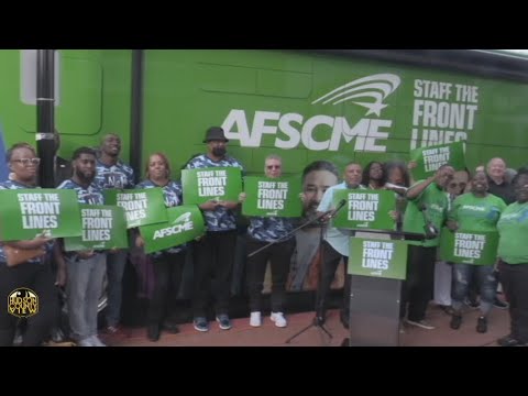 AFSCME's 'Staff the Front Lines' bus tour to fill public service jobs stops in Jersey City