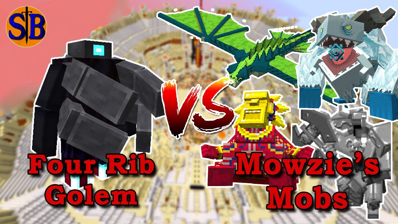 Minecraft Mob With Ribs Four Rib Golem vs mowzie's Mobs | Minecraft Mob Battle - YouTube