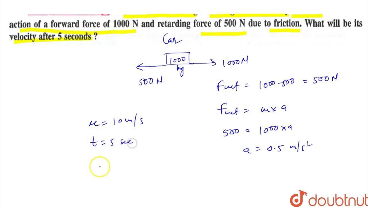 A Car of mass 1000 kg is moving with a velocity of `10 m // s` under