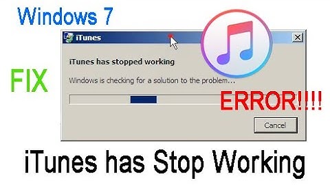 FIX itunes has Stop Working!!!!