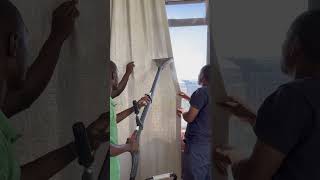 DRYSTEAM CLEAN CURTAINS WITHOUT TAKING THEM DOWN!