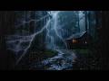 Heavy Rain and Thunderstorm for Deep Sleep in Forest Night, Rain for Sleeping, No Ads