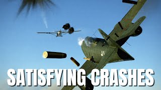 Satisfying Airplane Crashes & Cracked Wing Landing! V341 | IL-2 Sturmovik Flight Simulator Crashes