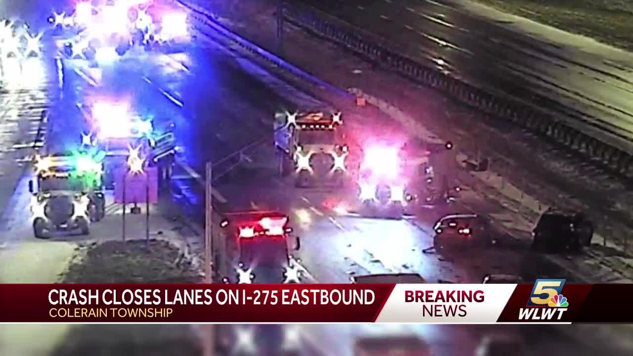 Crash blocking traffic on I-275 in Colerain Township - YouTube