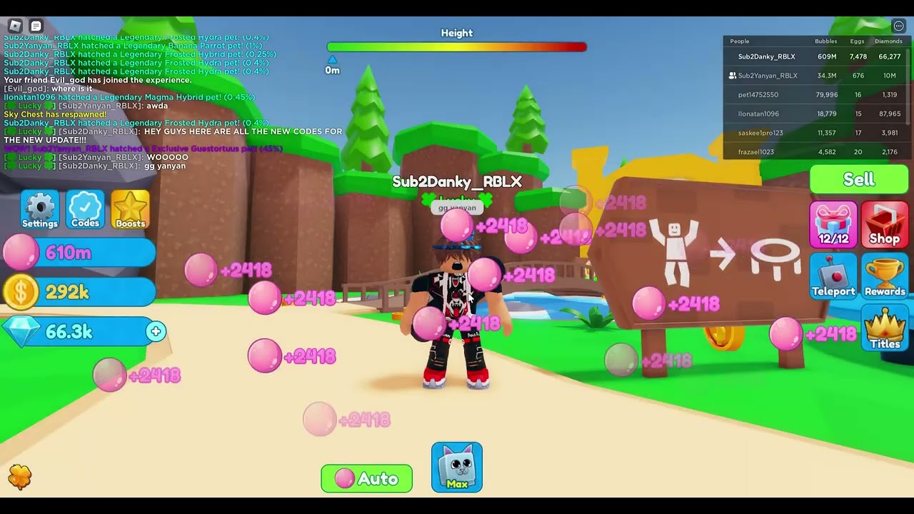 all the new codes in bubble gum clicker new banana update