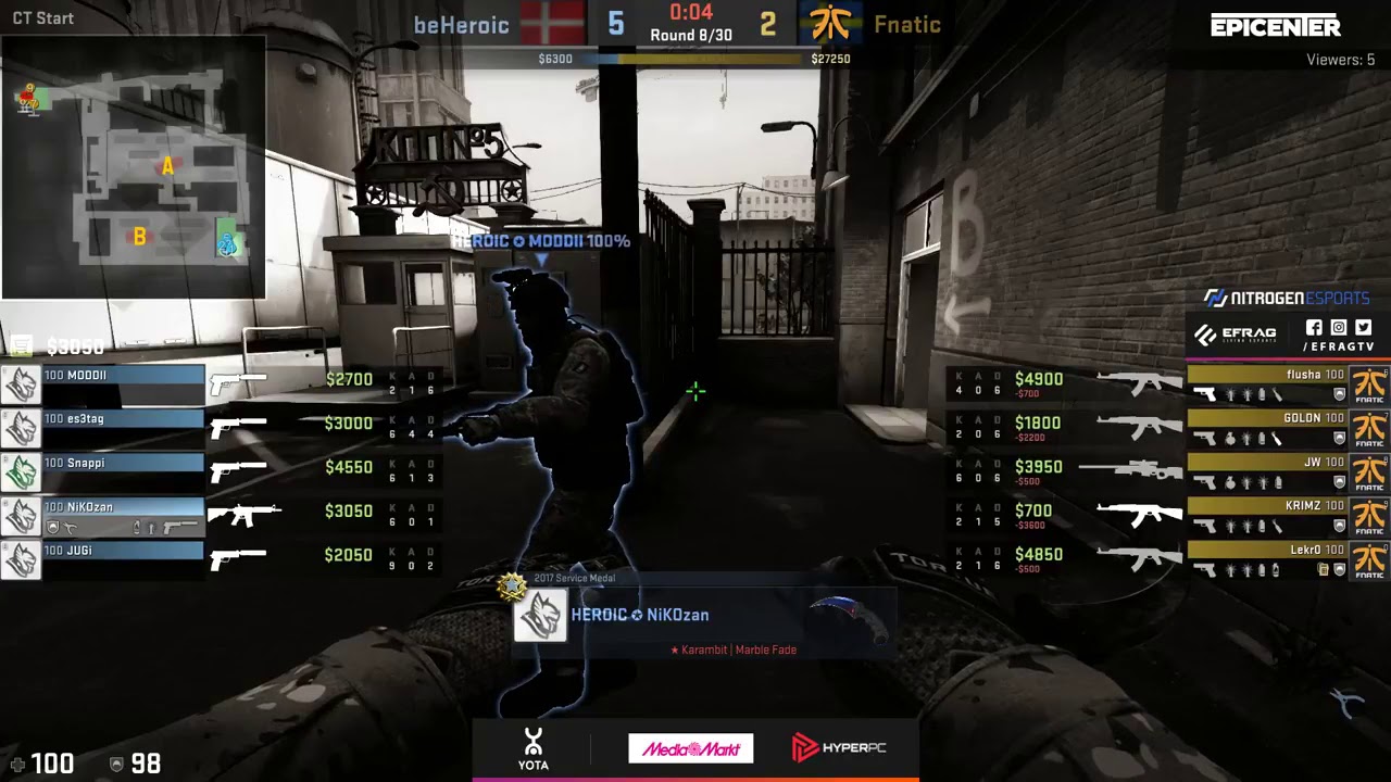 Fnatic vs Heroic - EPICENTER 2017 Europe Closed Qualifier - map2