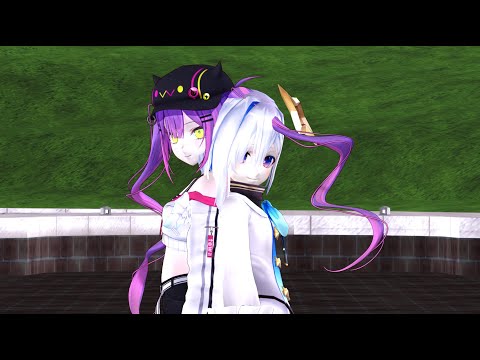 【hololive MMD】Bad Apple!! / 常闇トワ , 天音かなた (固定カメラ)
