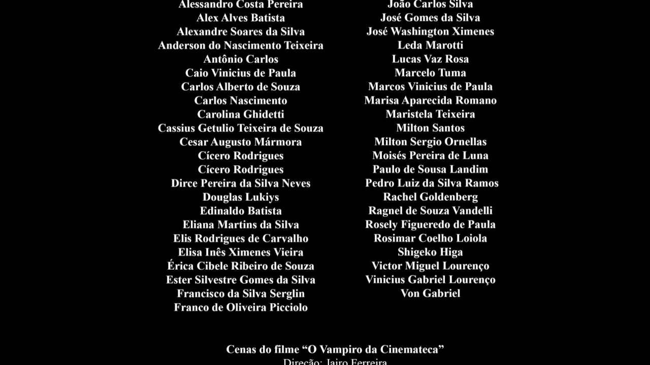 elenco e equipe do filme A GRÁVIDA DA CINEMATECA (créditos finais ...