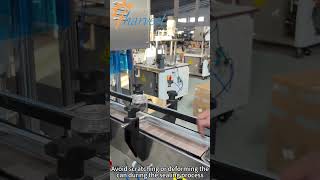 fully automatic beverage can seamer machine, servo control automatically juice can sealing #machine