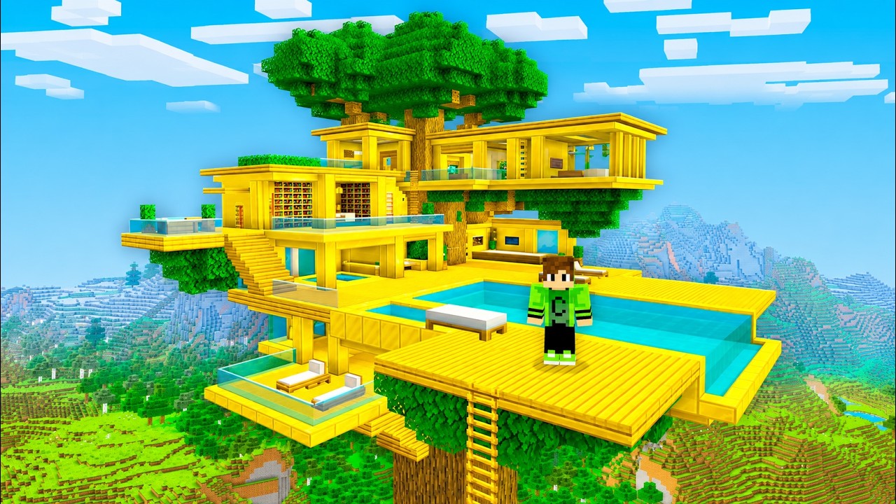Criei uma SUPER CASA NA ÁRVORE GIGANTE no Minecraft!