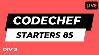 Codechef Starters 85 (Div. 2) | A-E Solutions by Pritish @Senior