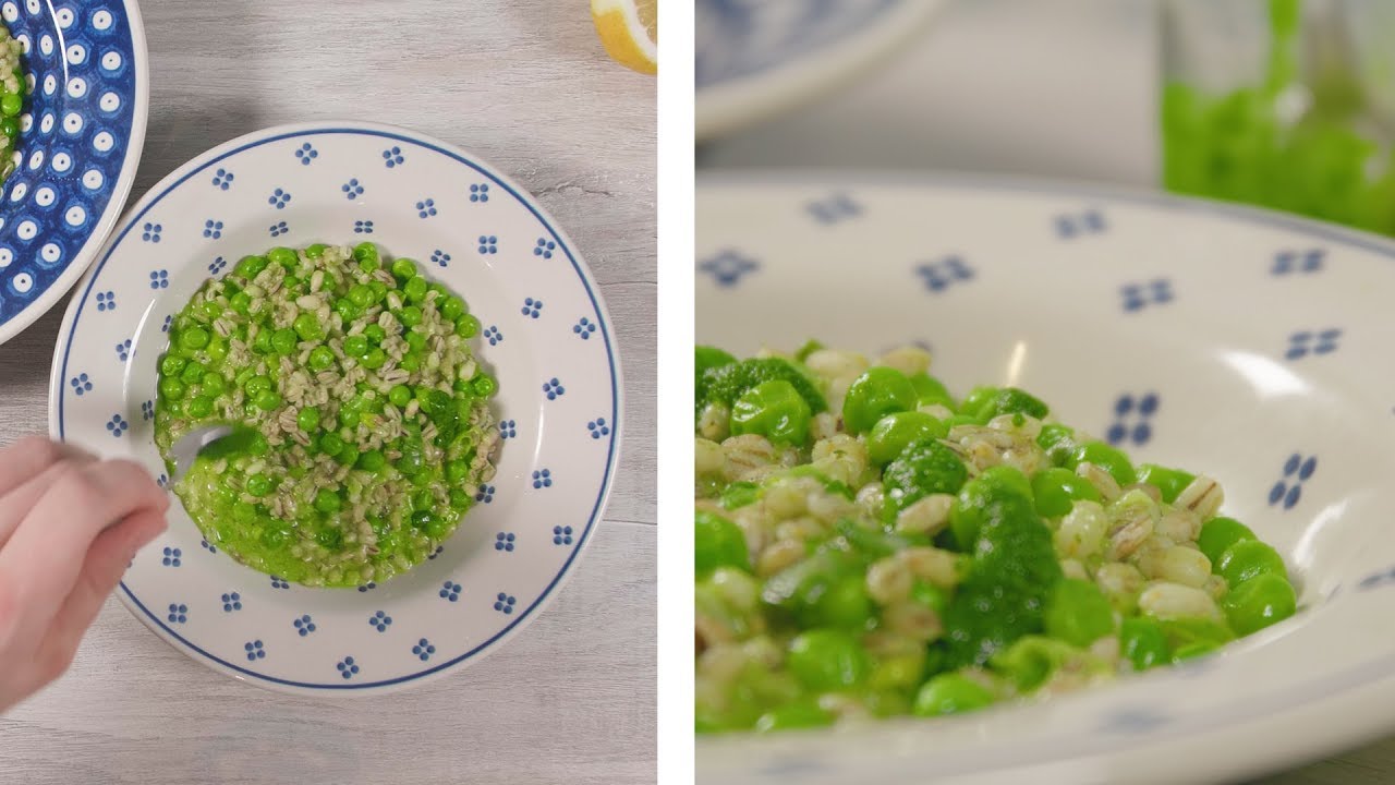 Gerstenrisotto mit Erbsen und Pesto | Rezepte für das Klima | Frühling ...