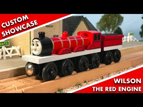 Wilson the Red Engine - Custom Wooden Railway Model